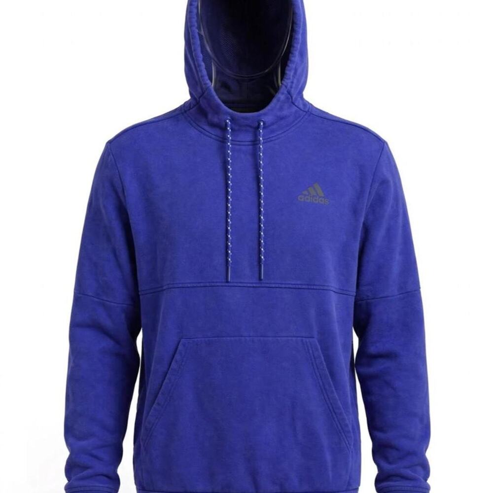 Adidas Hoodie Mens L Royal Blue Pullover Fleece